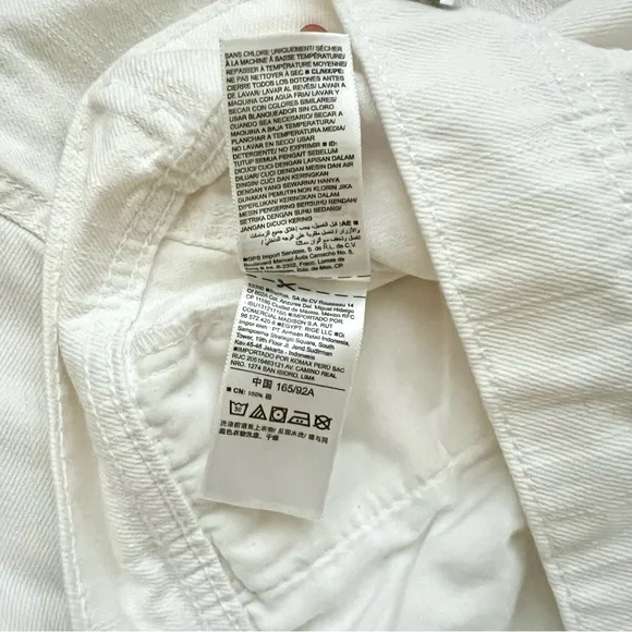 Old Navy White Distressed Button Up Denim Jean Jacket Women’s Size M - Picture 8 of 8